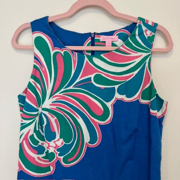 Lilly Pulitizer Women's Blue Floral Sleeveless Sheath Dress Size 8 - Picture 4 of 9